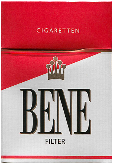 Германия, конец 1980-х годов. 19 штук с фильтром в коробке с откидной крышкой, обернутой целлофаном. Смола 13 мг, никотин 0,9 мг. Цена (была) 3,35 немецких марок. Производитель: Heupink & Bloemen, Нидерланды. Владелец торговой марки: Quandt GmbH.