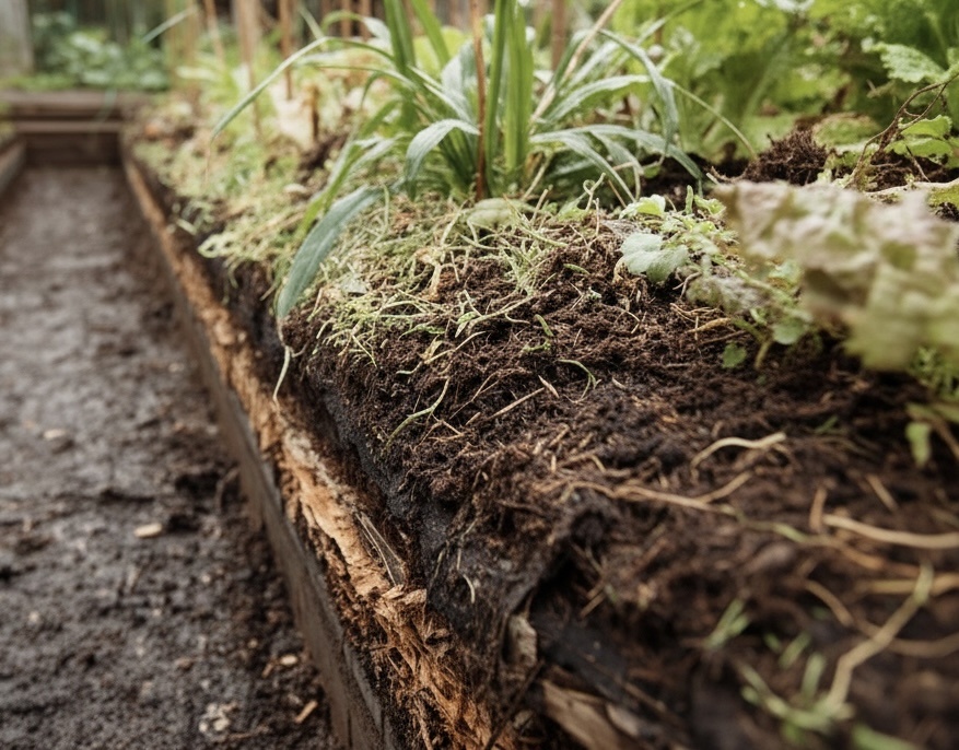 Странно, но сбоку эта грядка ну очень напоминает шоколадный торт