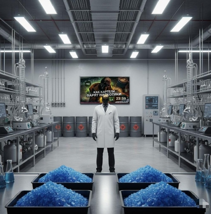 Визуализация созданная автором. Разбор видео " Как в России варят наркотики. Секреты Мориарти "