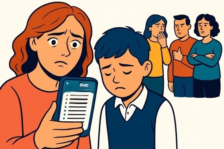 «Моя мама запретила с тобой дружить» – такое сказали моему сыну... после того, как учитель выложил его двойки в родительский чат. Что делать?