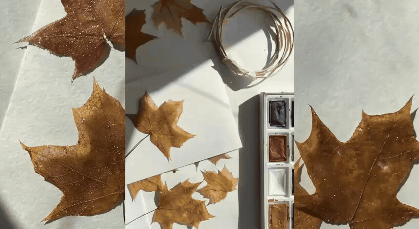 Мастер-класс «Осенняя Открытка с Листьями» ©Лариса Ошвинцева • miravis.school