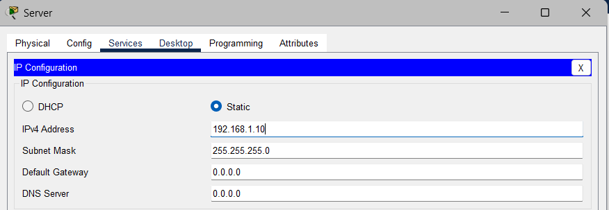 Настройка конфигурации сервера 