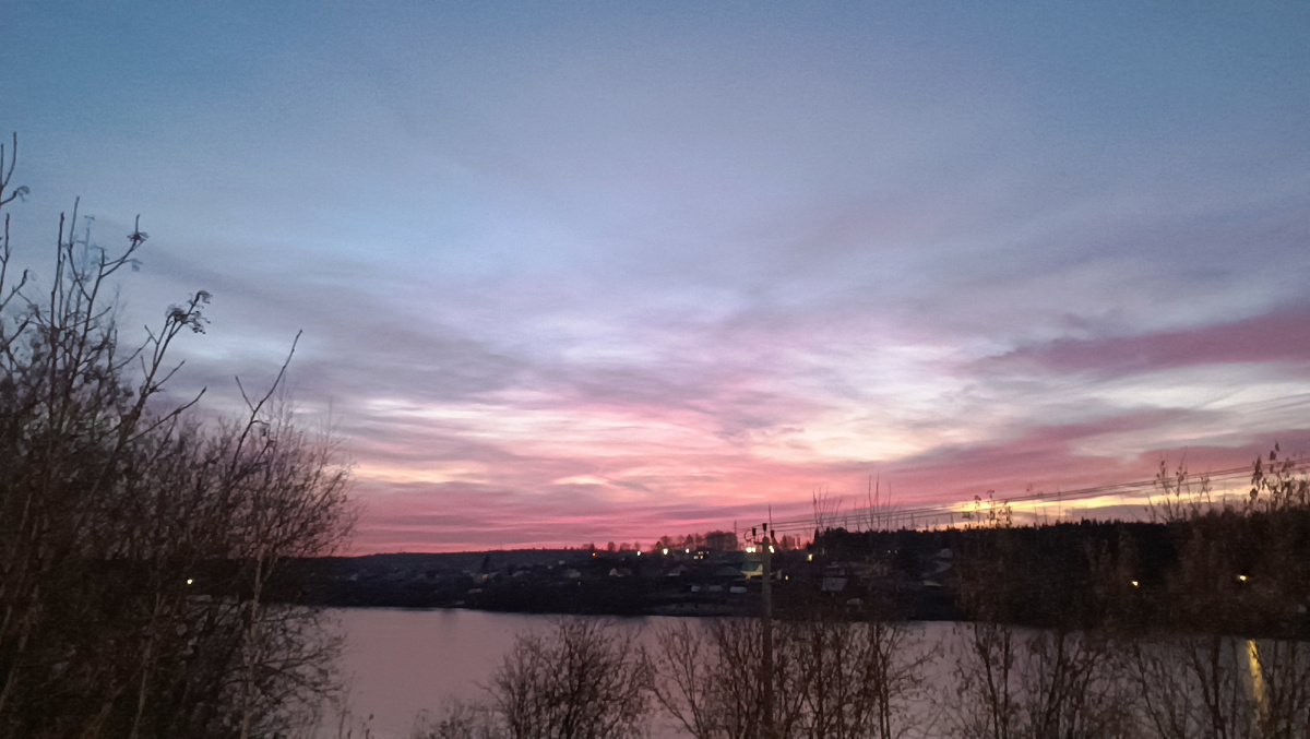 Рассвет 1 ноября. Яшкино. Комсомольский пруд.