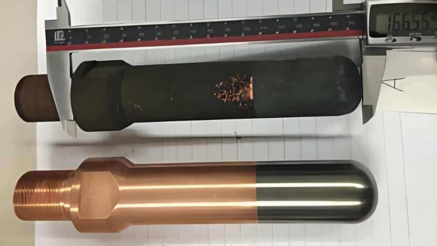 Изношенный укороченный дугогасительный контакт