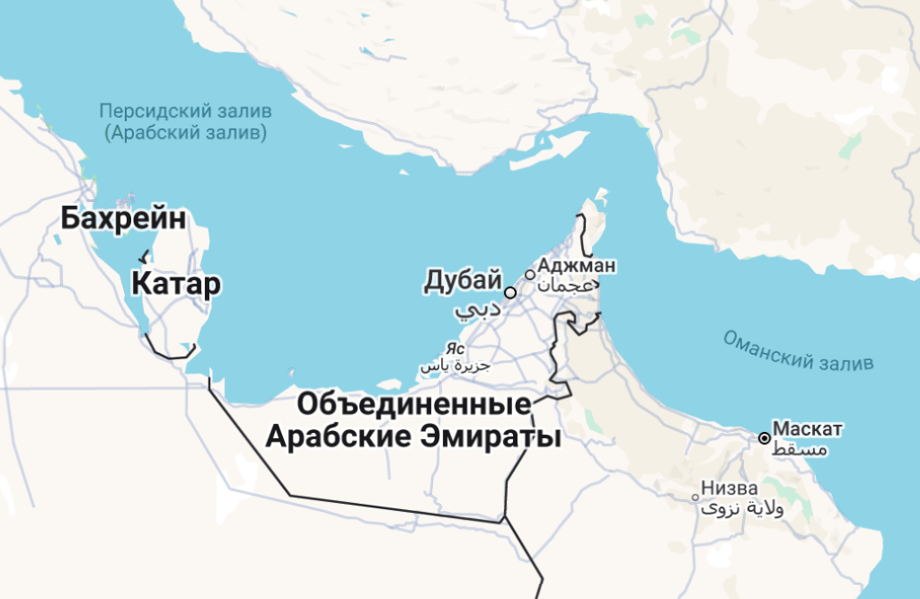 Аджман на карте