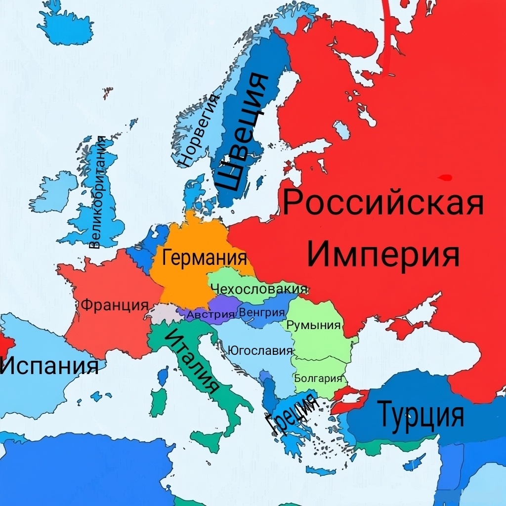  Карта Европейской части России после победы в ПМВ