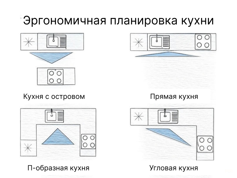 Эргономичная планировка кухни