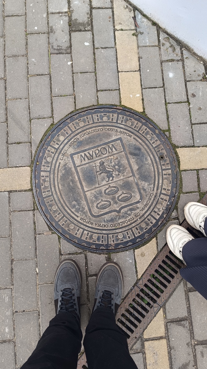 Герб на люках города. Мне нравится, когда есть такие детали