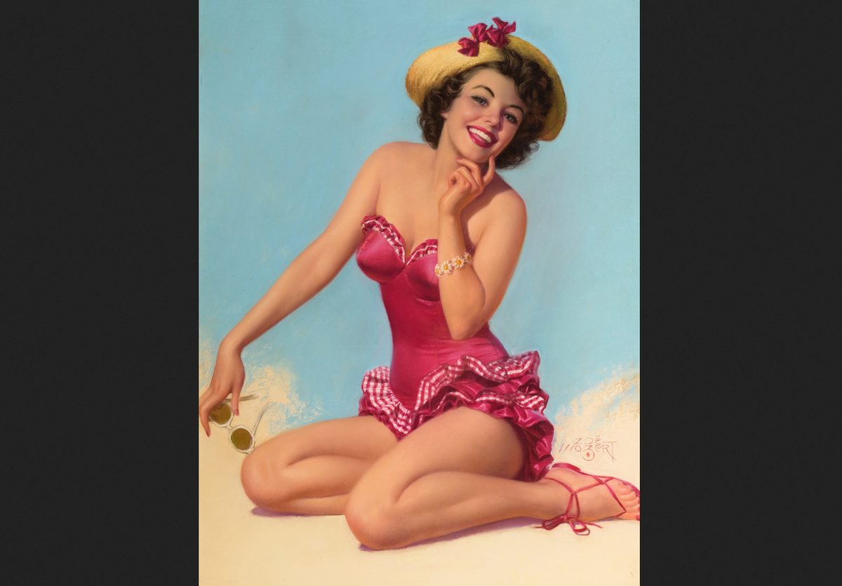 Зои Мозерт. Одна из ее картин в стиле пин-ап