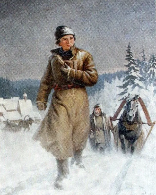 Николай Кисляков. Картина 1951 года. Ломоносов идёт в Москву