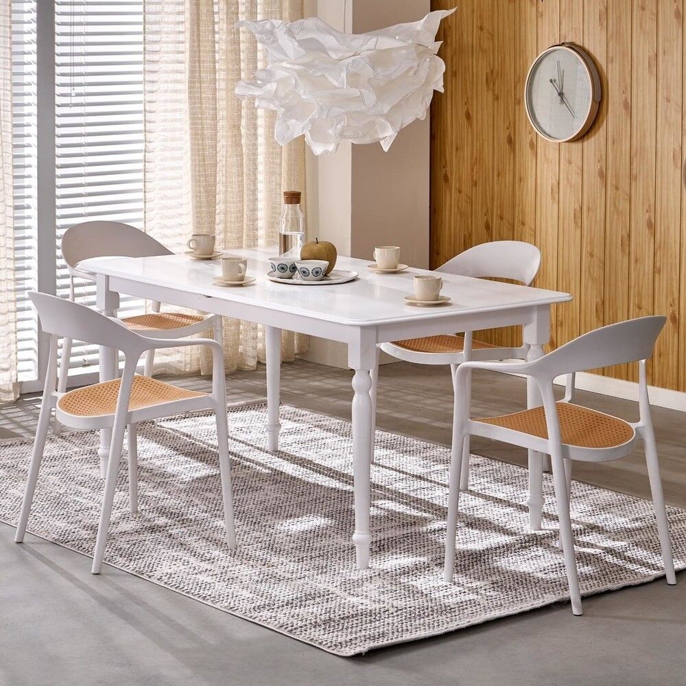 Стол обеденный Halmar NELSON 160 (белый/белый)