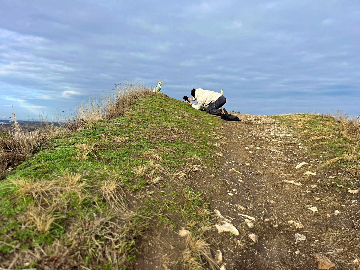 Снимаю на вершине Царев Кургана