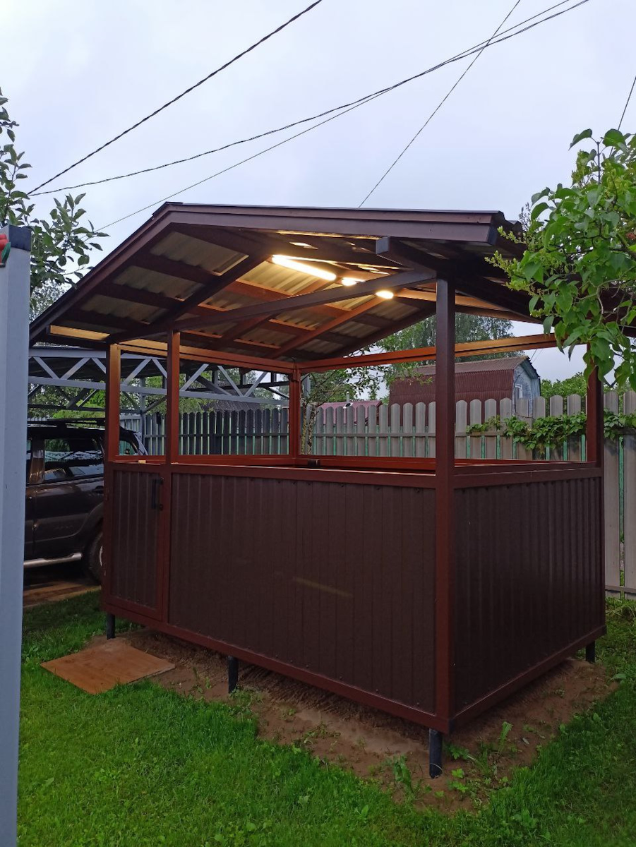 веранда из проф трубы 