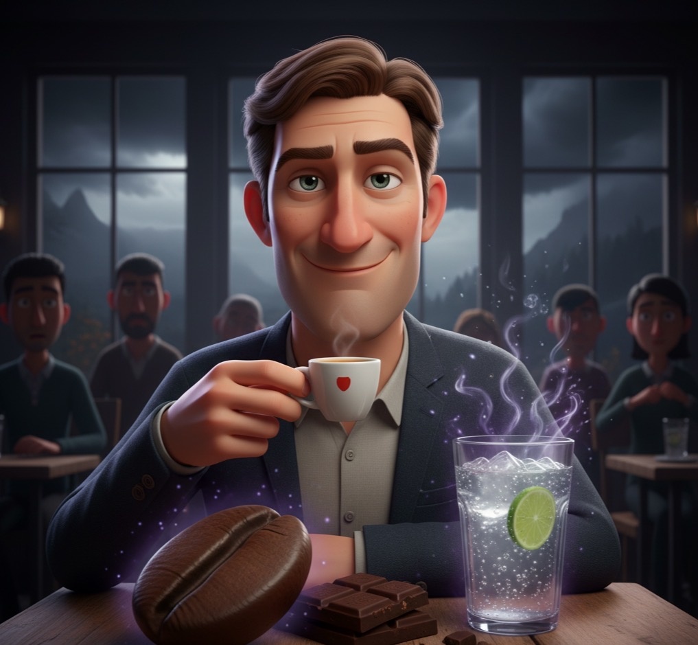 Черный кофе без сахара