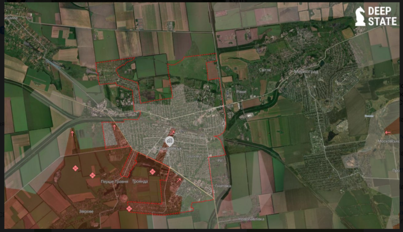    Актуальная военная карта Покровска. Скриншот: телеграм-канал "Политика страны"