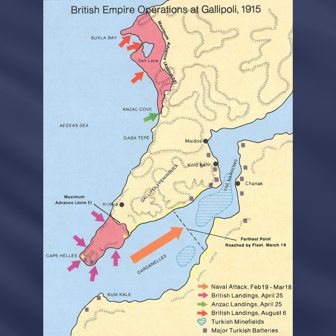 Карта Галлиполийской операции