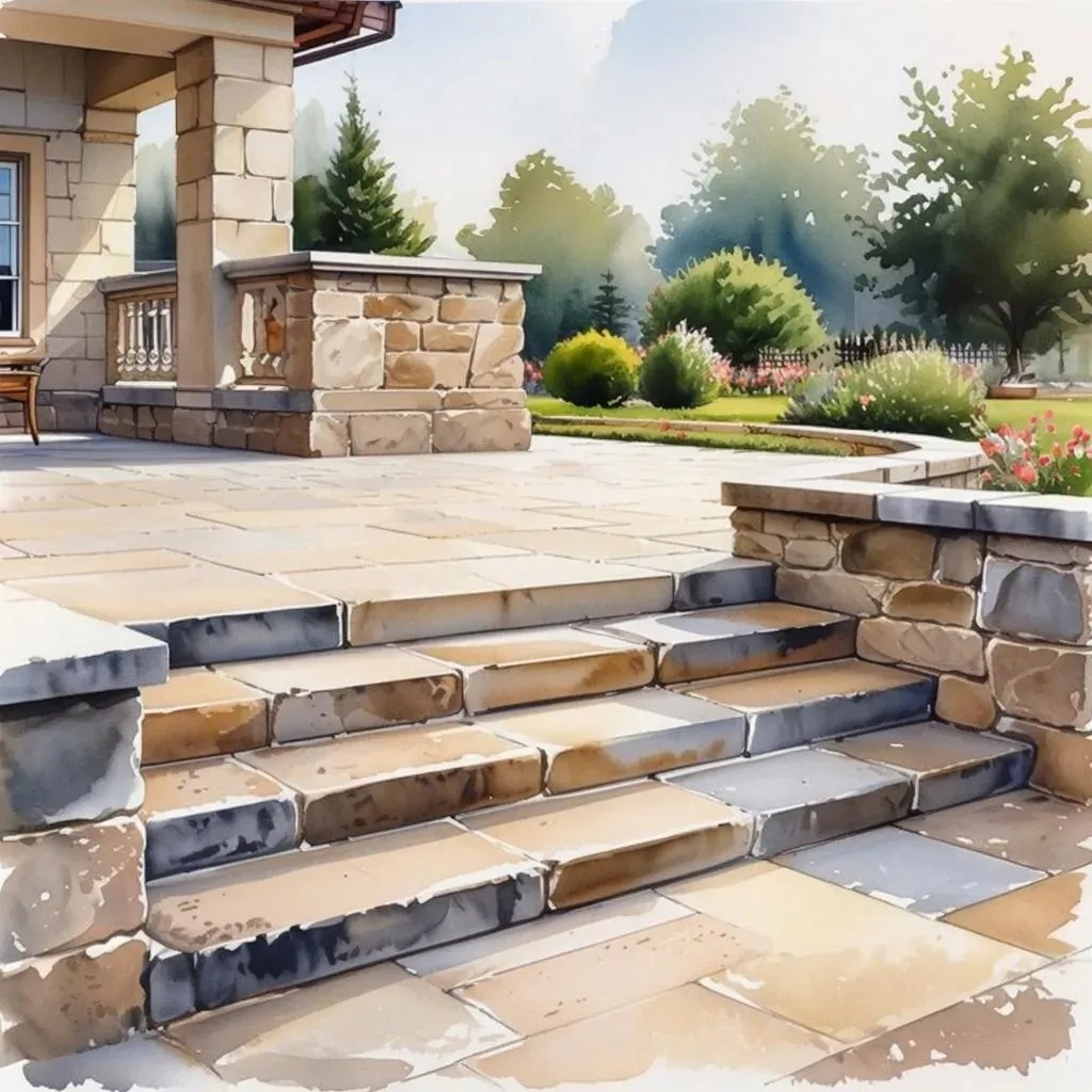 Открытая терраса из камня