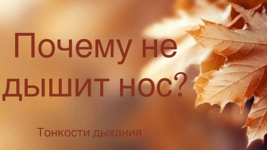 Почему не дышит нос