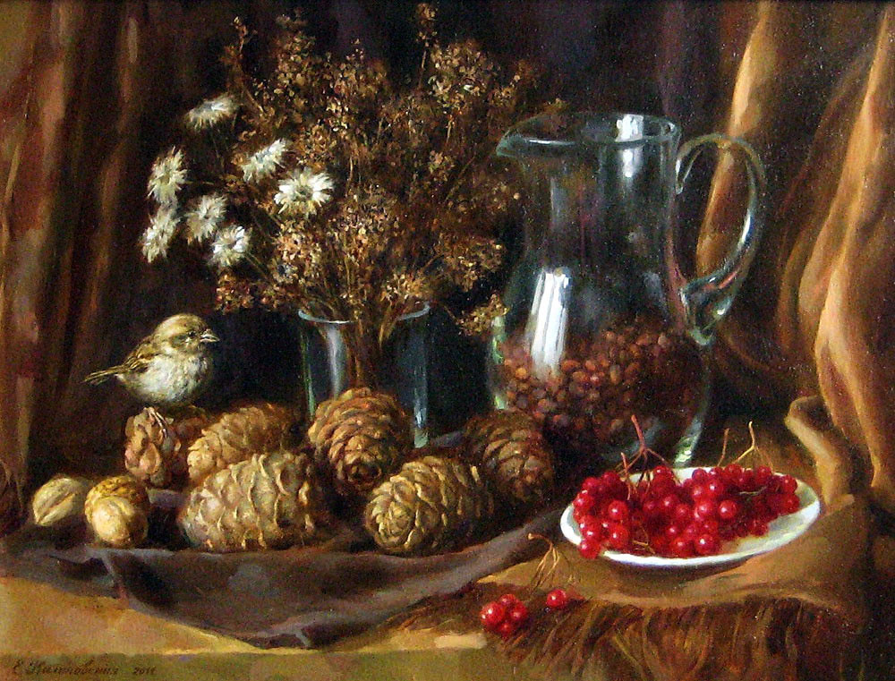 Натюрморт с кедровыми шишками