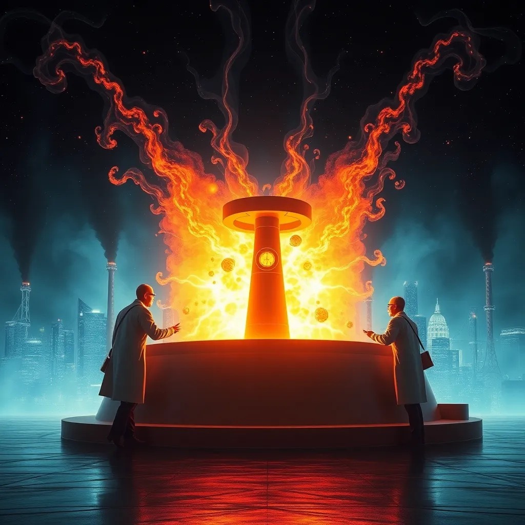 Иллюстрация "Термоядерный синтез и ученные". 