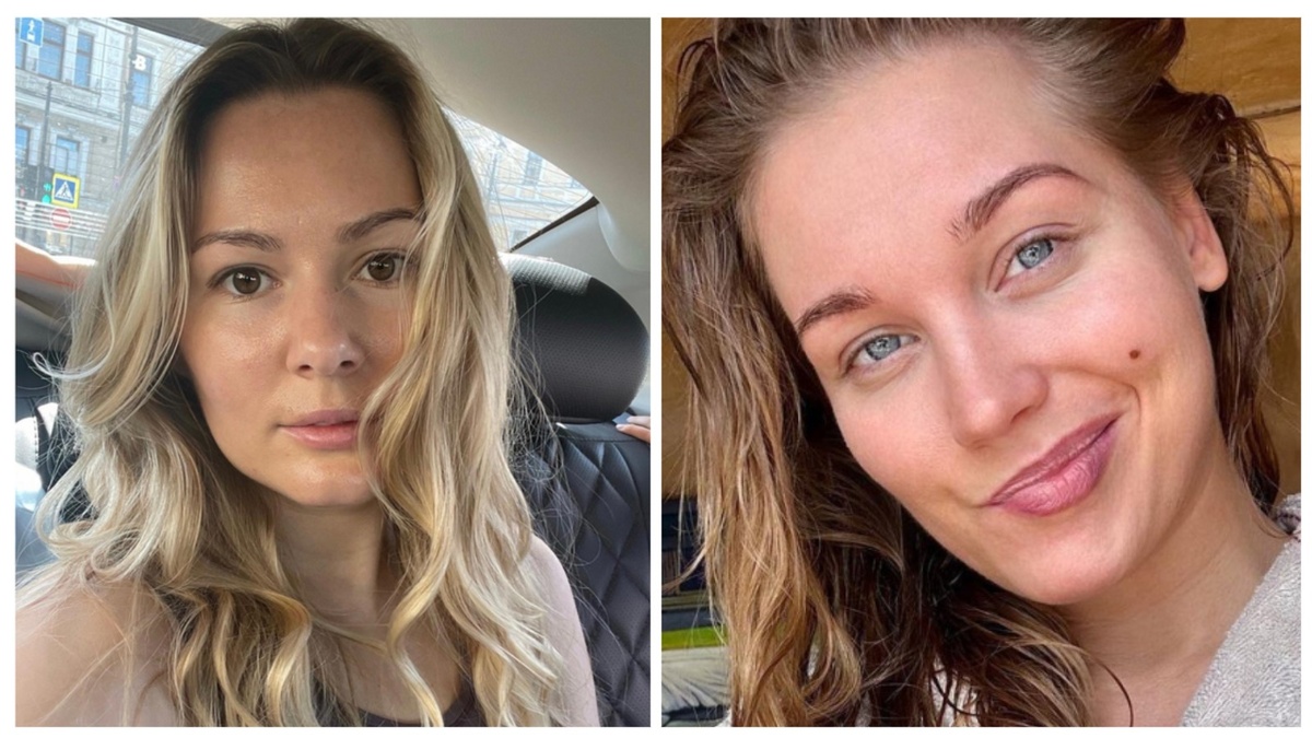 Мария Кожевникова и Кристина Асмус без макияжа. Фото из сети.