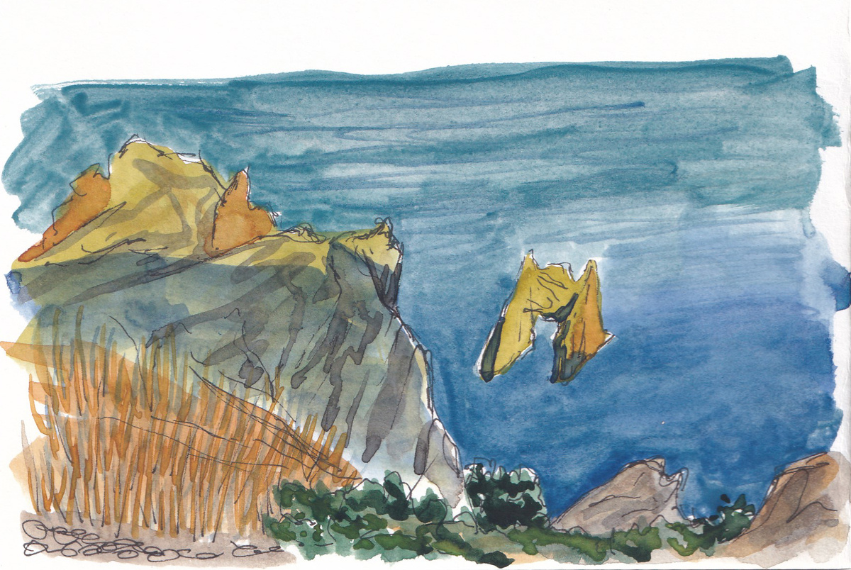 Золотые ворота, 2025 год, бумага, акварель