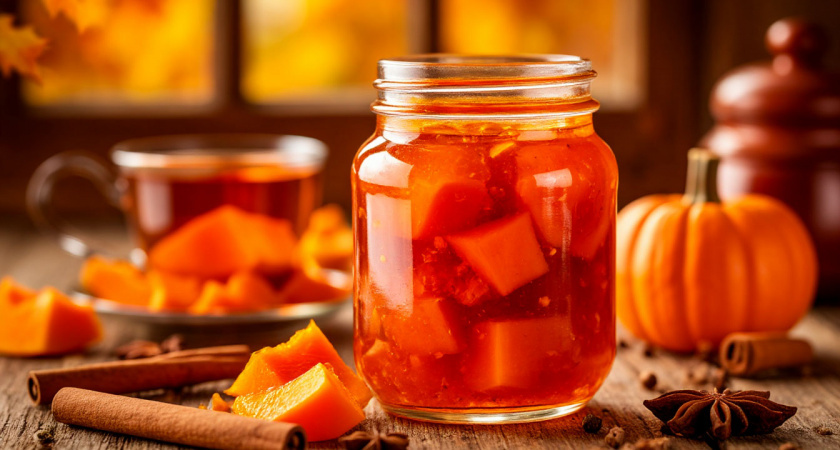    Пока сезон, готовлю мармеладное варенье из тыквы и апельсина: мой лучший рецепт джема