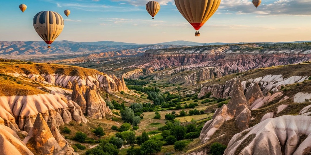 🌅 Волшебный рассвет над «Хлопковым замком»: полёт на воздушном шаре в Памуккале