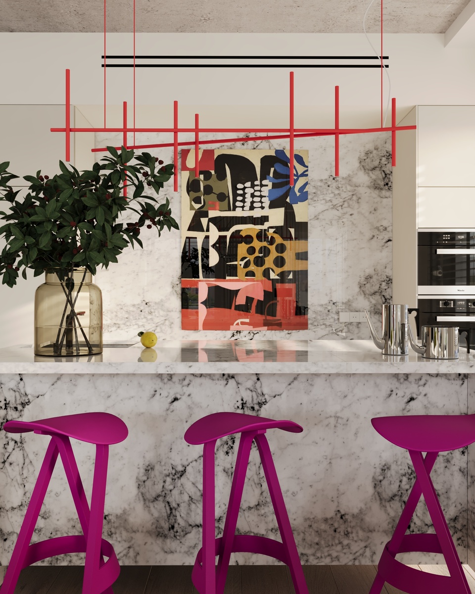 Кухня-гостиная в квартире 130 кв в ЖК Репаблик