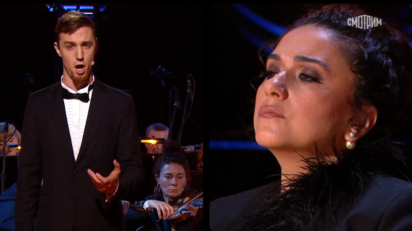 ПРЕТЕНДЕНТ  ДАНИИЛ  САНИТАР  и  член  жюри АННА АГЛАТОВА