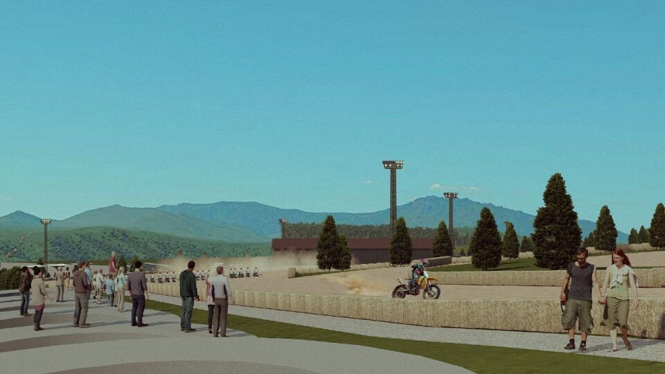    Эскизы универсального спортивного комплекса для занятий мотоспортом . Источник: предоставлено "Толку"