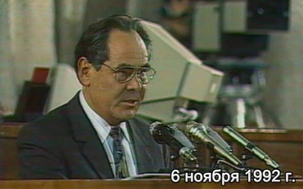 Минтимер Шаймиев, 6 ноября 1992 г.Скриншот архивного видео