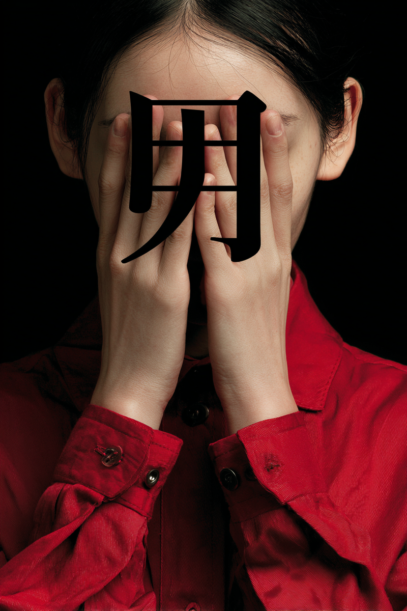 Образ, передающий идею изучения китайских иероглифов: человек скрывает лицо, как будто боится сложности языка, а поверх — иероглиф 男. Эта метафора о том, что страх перед китайским исчезает, когда начинаешь видеть в символах истории и смыслы. Подходит к материалу о том, как запомнить 1000 иероглифов играючи и превратить обучение в игру.