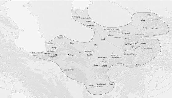 Карта государства Саманидов середины X века