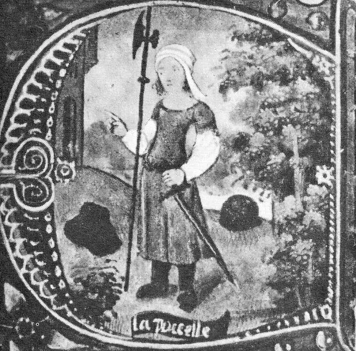 Миниатюра 15 века с изображением Жанны де Арк. Фото из общих источников.