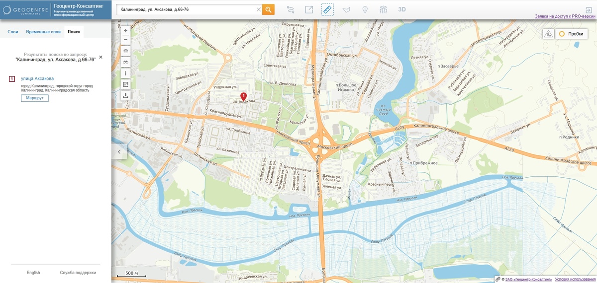 Адрес в Калининграде на портале RuMap.ru