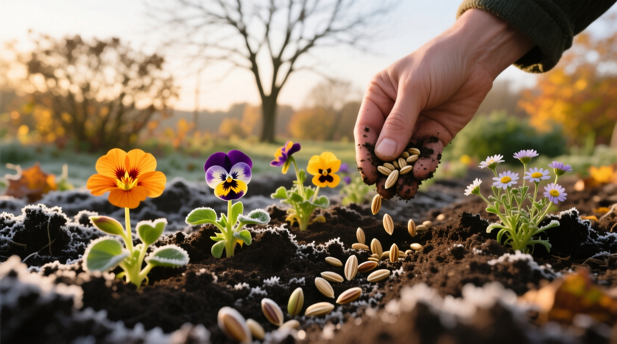 Подзимний посев цветов