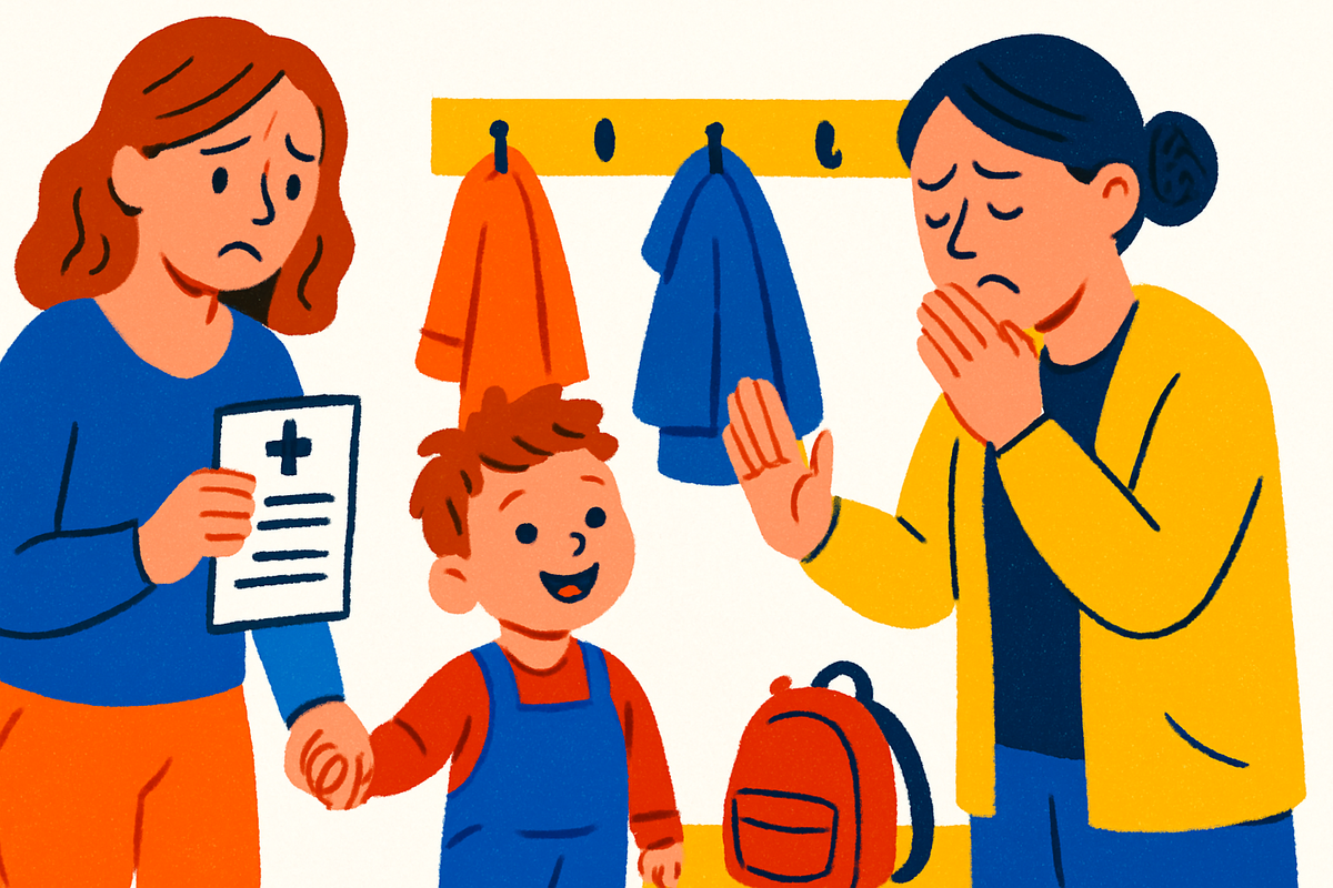 «Врачи всем пишут здоров, только бы не сидеть на больничном», – заявила воспитательница, отказывая в приеме ребенку с остаточным кашлем. Имеет ли она право?