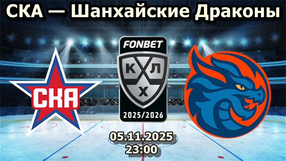 СКА — Шанхайские Драконы прогноз на хоккей.