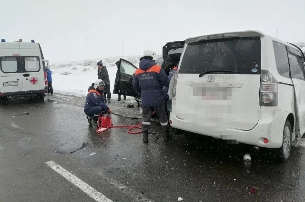    Пять человек погибли в Туве при столкновении легковушки и минивэна