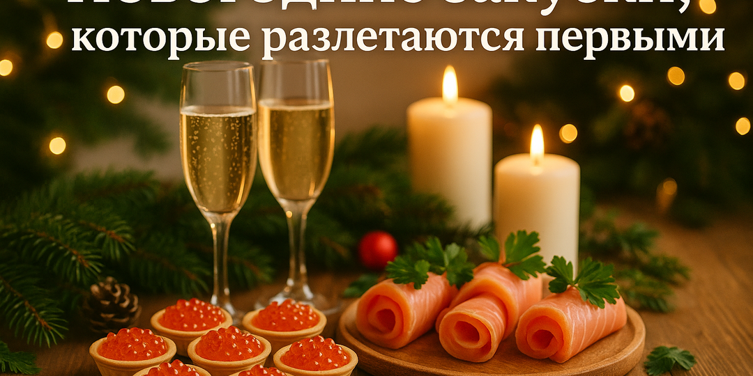 🎄 Закуски, которые украсят новогодний стол: с красной рыбой, икрой и креветками