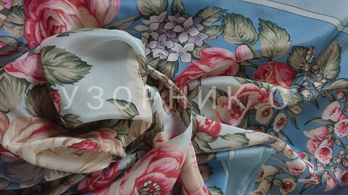 Платок Чайные розы, фото автора