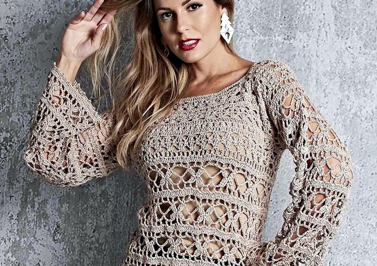 Кружевные пуловеры, топы и туника крючком. 7 моделей со схемами