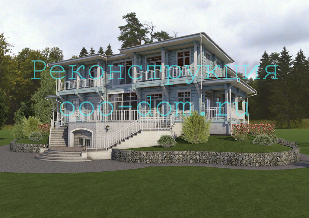 Промежуточный вариант подпорных стен и входных групп.