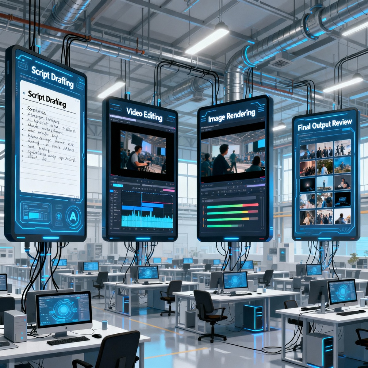 «Фабрика контента на основе AI с процессом пакетного создания контента»