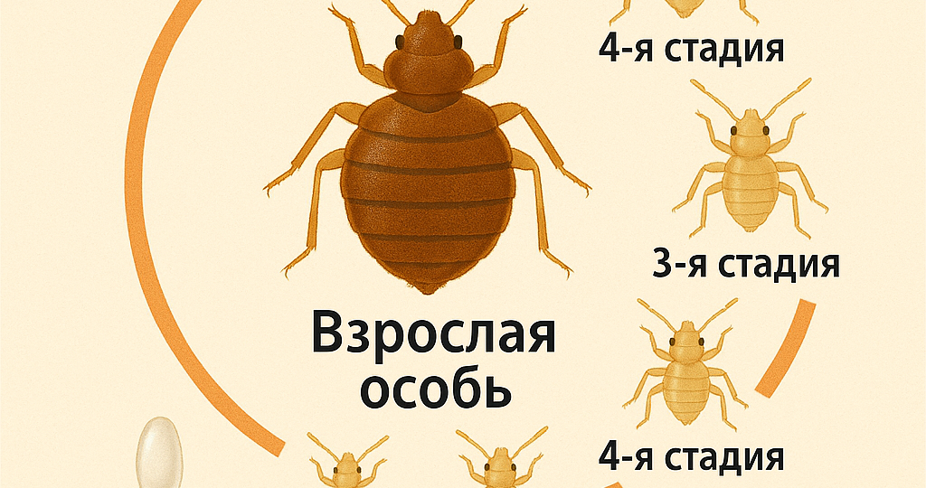 Жизненный цикл постельного клопа