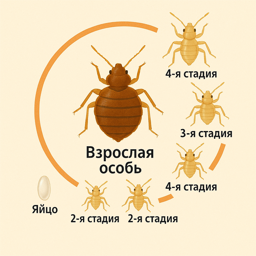 Жизненный цикл постельного клопа