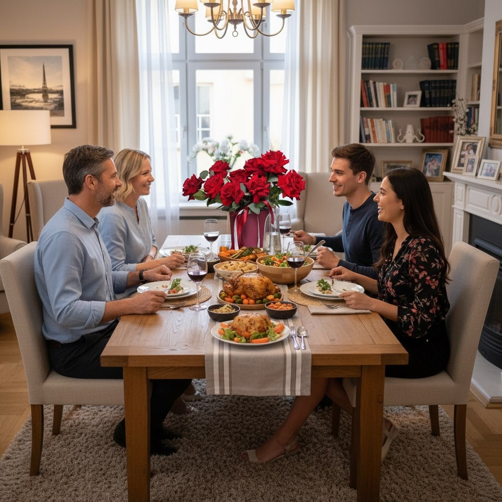 Шляпная коробка с красными французскими розами
