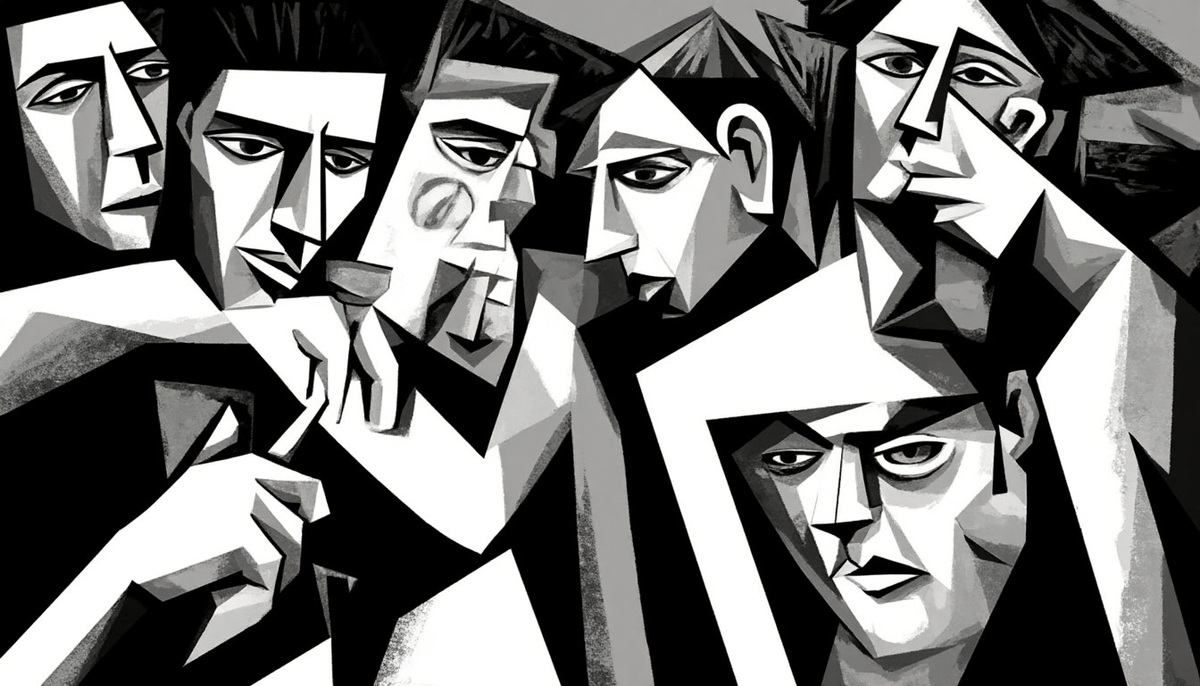 Время не выбирают. В нём действуют. Эта серия — визуальное исследование пульса нашей эпохи через призму «Герники» Пикассо. Не иллюстрация катастроф, а притчи о человеке на сломе эпох. Где чёрное и белое — не противоположности, а две стороны одной правды.  Автор: Алешина.