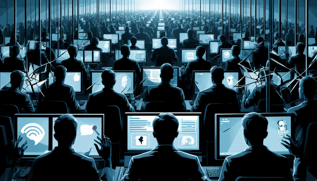 Одиночество в сети
Руки, тянущиеся к «лайкам», и Wi-Fi как клетка. Парадокс эпохи: мы на связи 24/7, но никогда не были так одиноки.